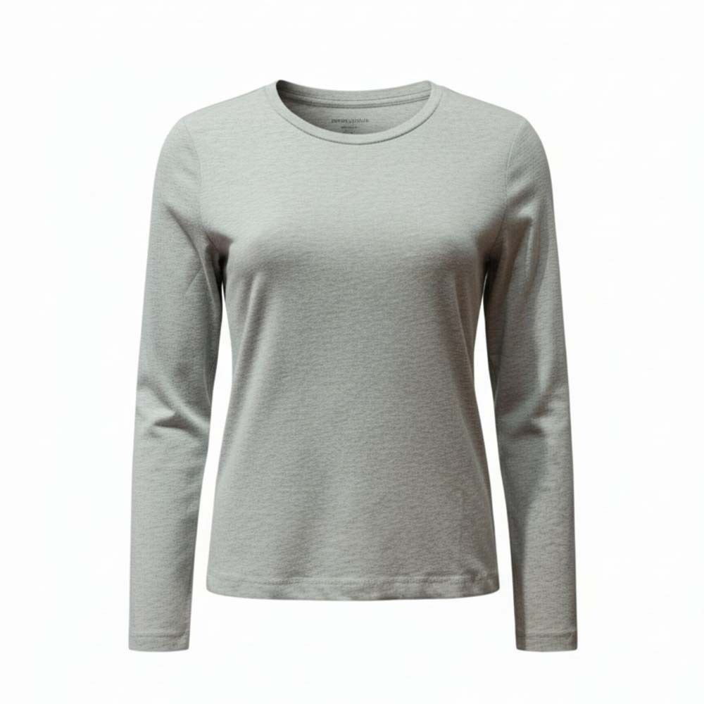 223204101022 Bossini Ladies T-Shirt FW 22 Heather Grey ( M )