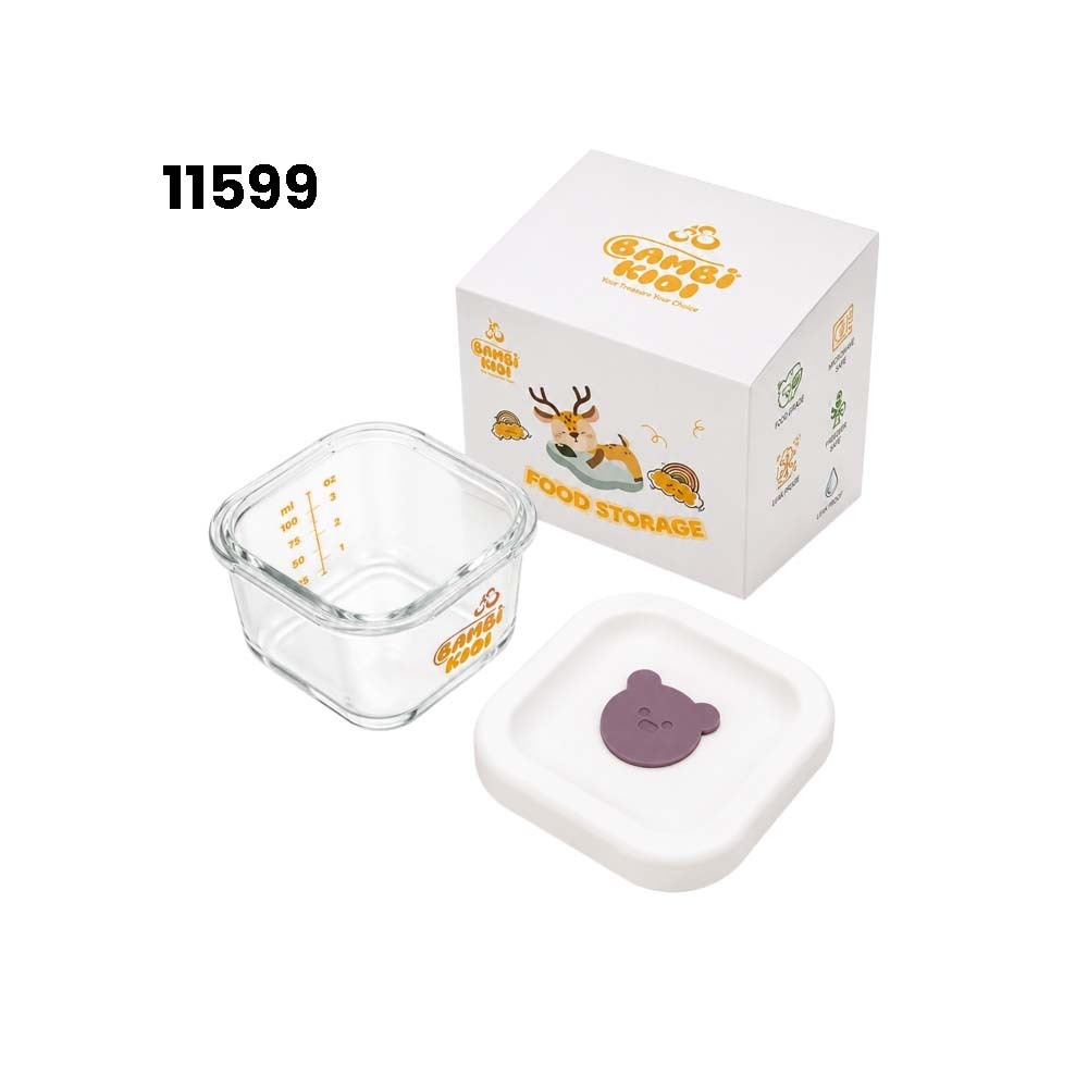 Baby Cele Bambi Koo Food Glass Storage Container 11599 (White)