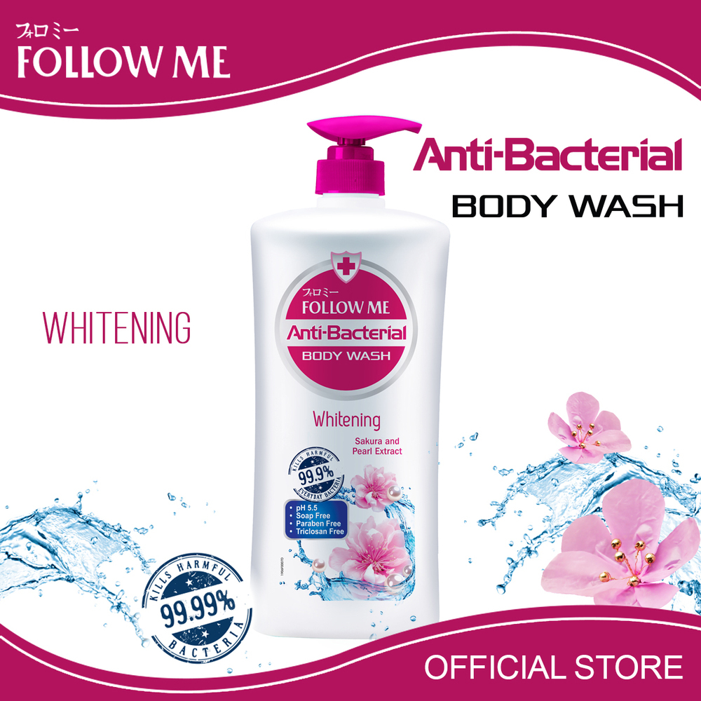 Follow Me Whitening Anti-Bacterial Body Wash 1000ML (Sakura & Pearl Extract)