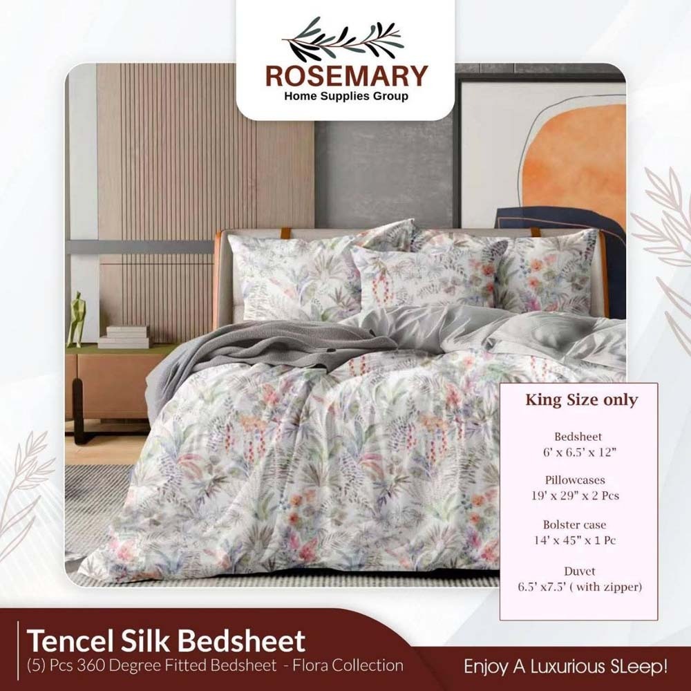 Rosemary Flora Collection Bedsheet Set (5PCS) RM-RM-TBS1001 (TB-1)
