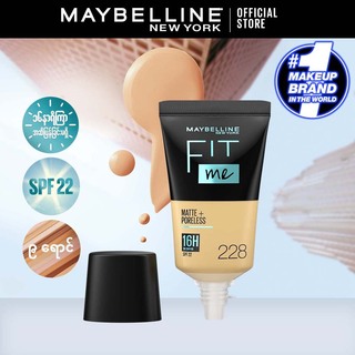 Maybelline Fit Me 16H Matte + Poreless Foundation SPF  22 18ML (125 Nude Beige)