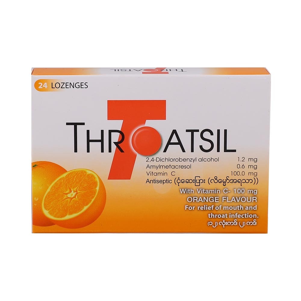 Throatsil Lozenges With  Vit C 100MG Orange 6PCSx4