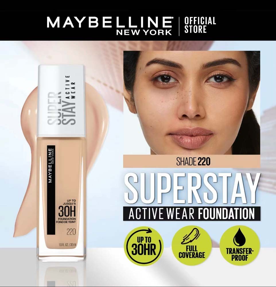 Maybelline Super Stay 30H Active Wear Foundation 30ML 220