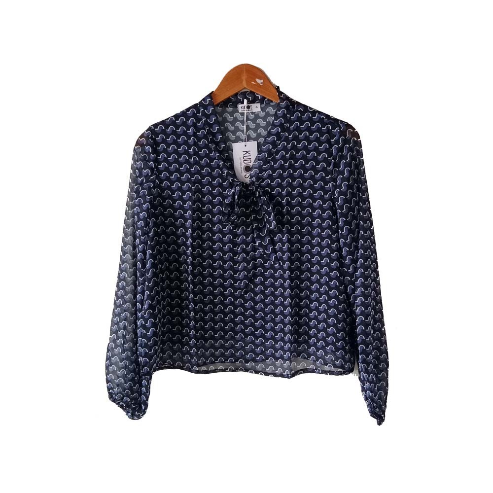 Kudos Chiffon Woman Blouse B-008 Blue XL