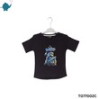 Max & Mia Kid Unisex Sticker T-Shirt TO77002C Black Small (3/4Years)