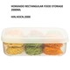 Hokkaido Rectangular Food Storage Box 2000Ml HIN.HOCN.2000 (222x154x78MM)