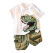 Boy Playful Dinosaur Print Tee & Cargo Shorts Set (4-5 Years) 20327579