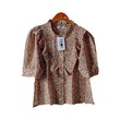 Kudos Floral Chiffon Woman Blouse  B-011 Tan Small