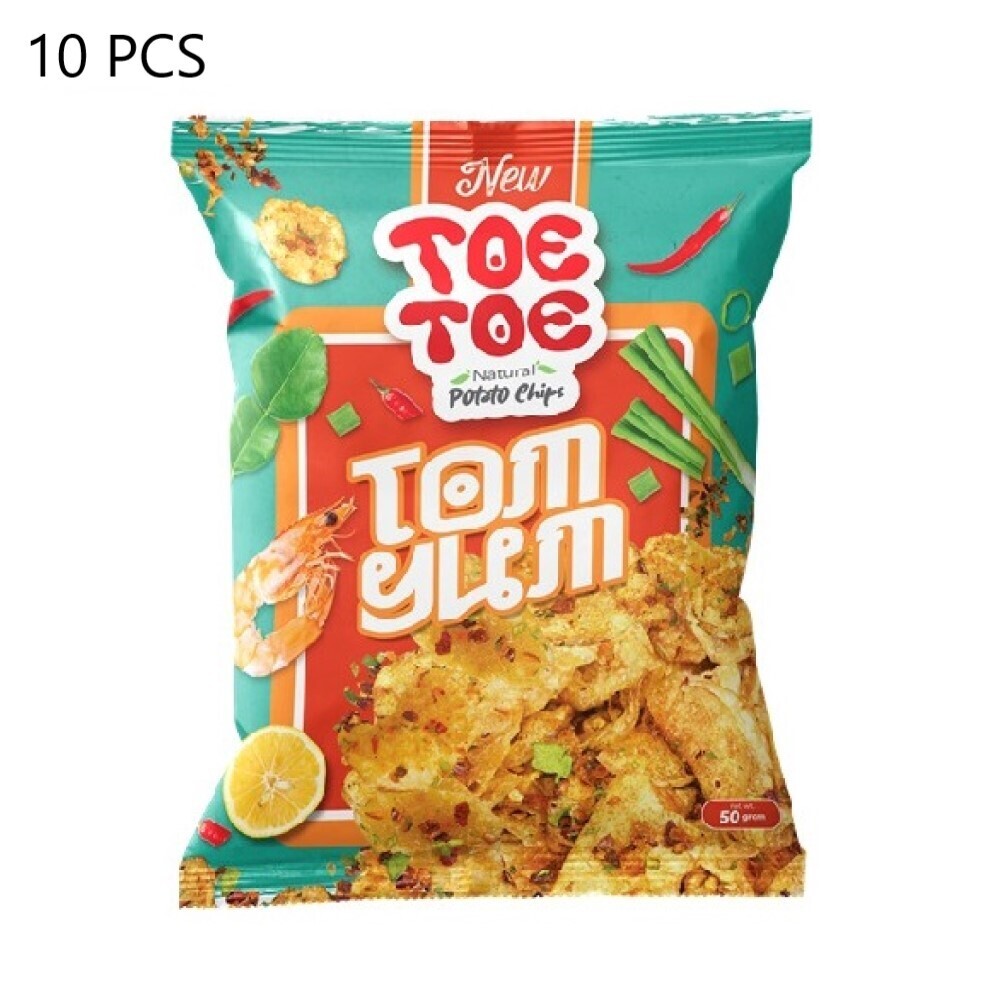 Toe Toe Potato Chips - Tom Yum Flavored (10 PCS in a pack)