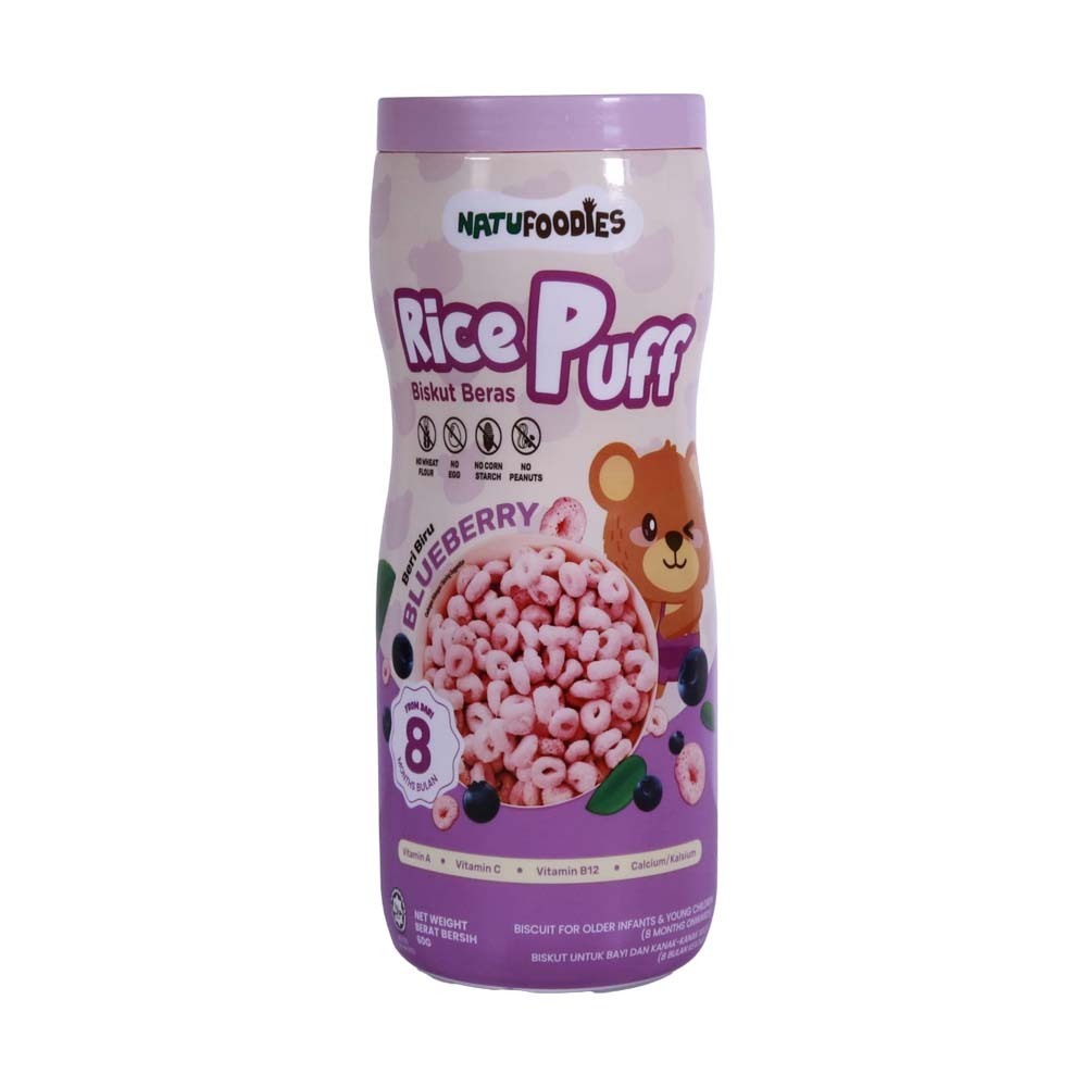 Natufoodies Rice Puff Blueberry 60G (8M+)