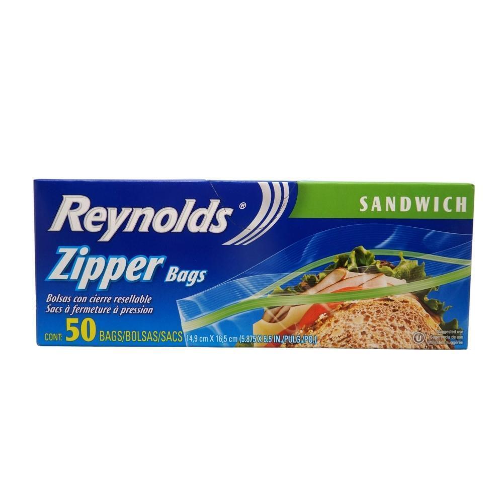 Reynolds Zipper Sandwich Bags 16.5CMx14.9CM 50PCS