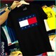 memo ygn Tommy Jeans unisex Printing T-shirt DTF Quality sticker Printing-Black (XL)