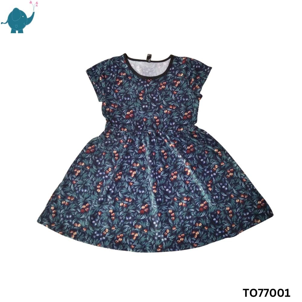 Max & Mia Girl Short-Sleeve Dress TO77001 Green XL
