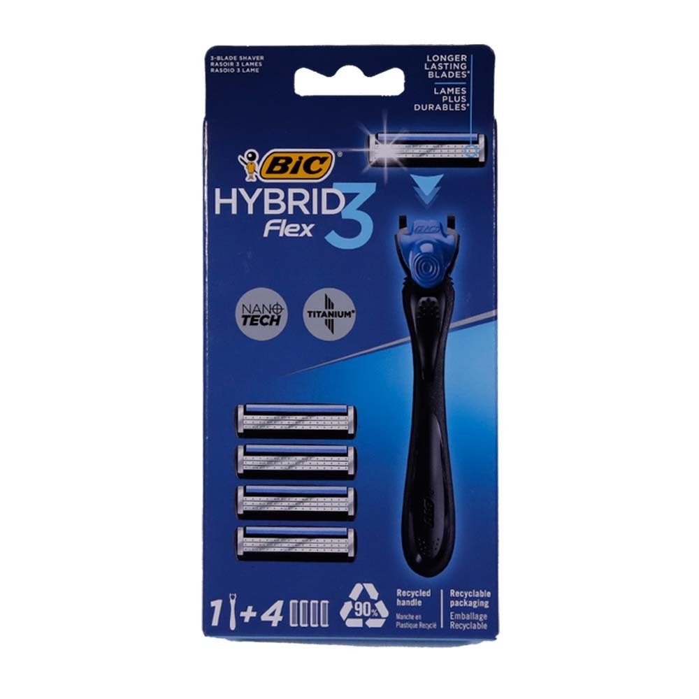Bic Shaver Hybrid 3 Flex With 4 Cartridges