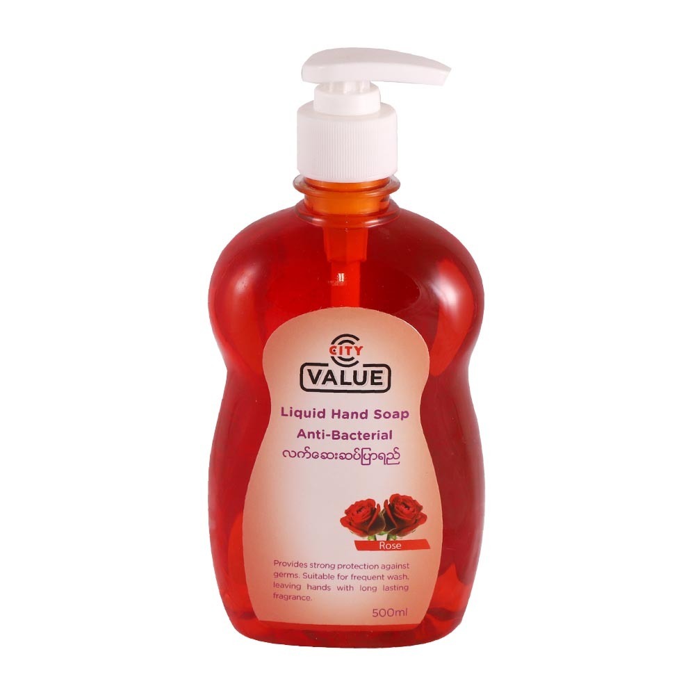 City Value Hand Soap Antibacterial Rose 500ML