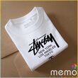 memo ygn Stussy unisex Printing T-shirt DTF Quality sticker Printing-White (Small)