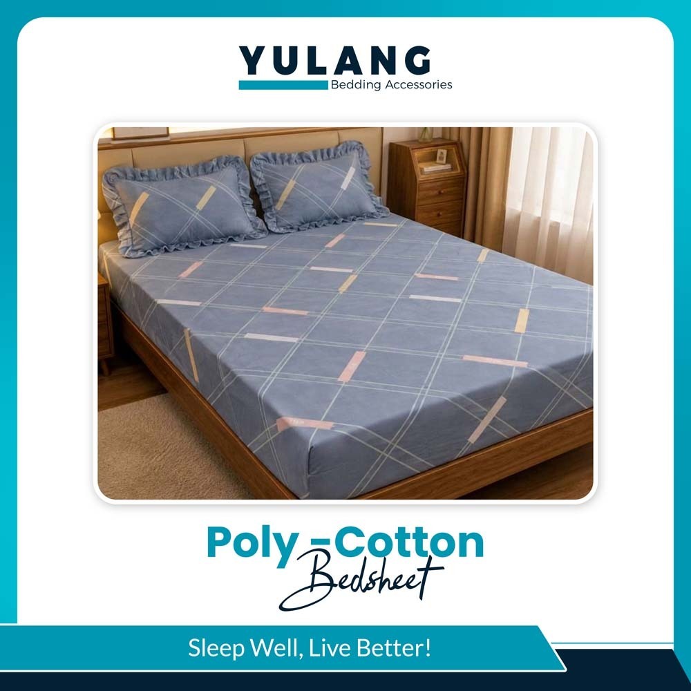 Yulang Poly Cotton Bedsheet Set Double (5PCS) YGJEB6-7502Gy