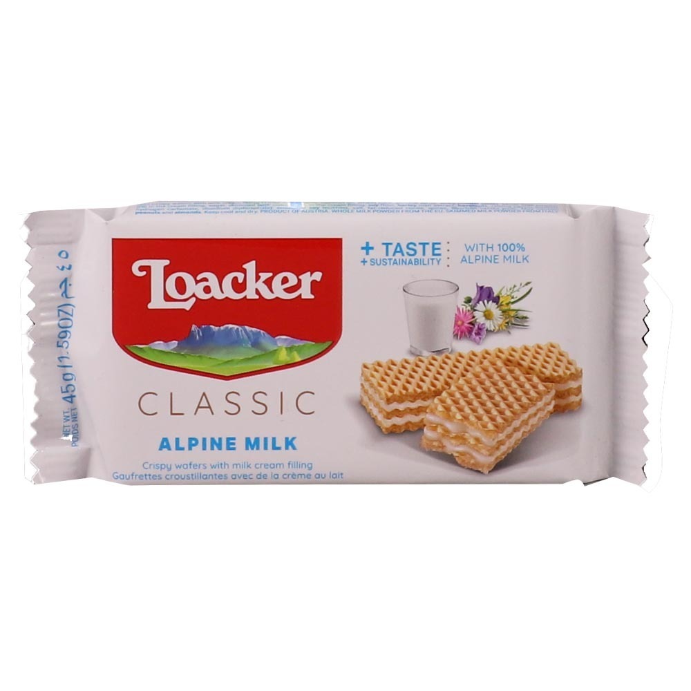 Loacker Crispy Wafer With Milk Classic 45G