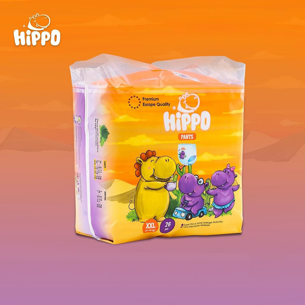 Hippo Baby Diapers XXL Jumbo ကလေး ဒိုက်ဗာ များ ကလေးဒိုက်ဗာ ပစ္စည