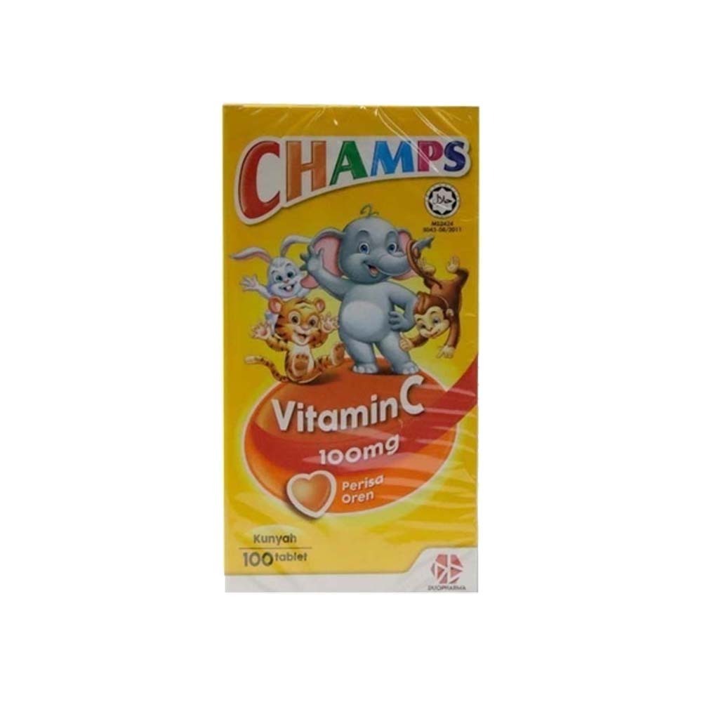 CHAMPS VITAMIN C 100MG 100PCS (ORANGE)