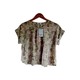 Kudos Floral Chiffon Woman Blouse Sage Green B-007 Large