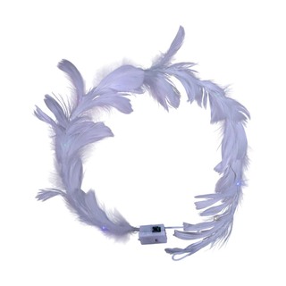 Uncle Gyi LED Glowing Feather Crown Headband Pink 10PCS