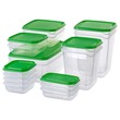 Ikea Pruta Food Container, Set Of 17, Transparent/Green 301.609.64