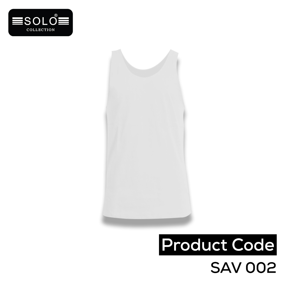 SOLO COLLLECTION Men Plain Vest SAV 002 White Large