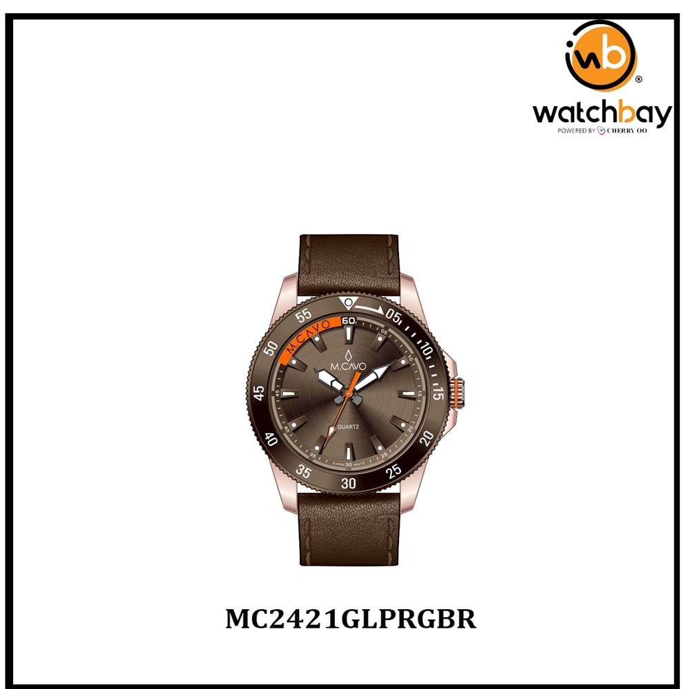 M.Cavo Men Watch MC2421GLPRGBR Cherry Oo