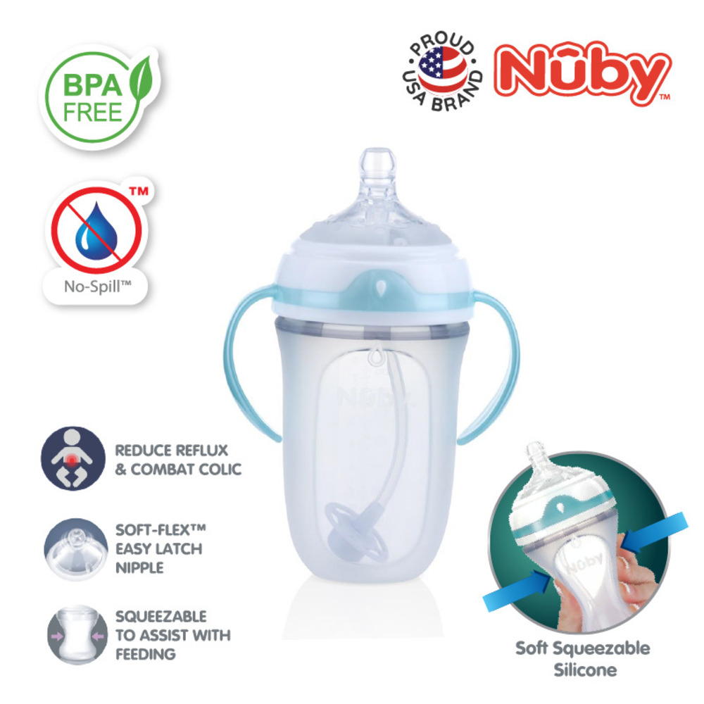 Nuby 360 Silicone Comfort Bottle 250ML NO.50004 (3M+)