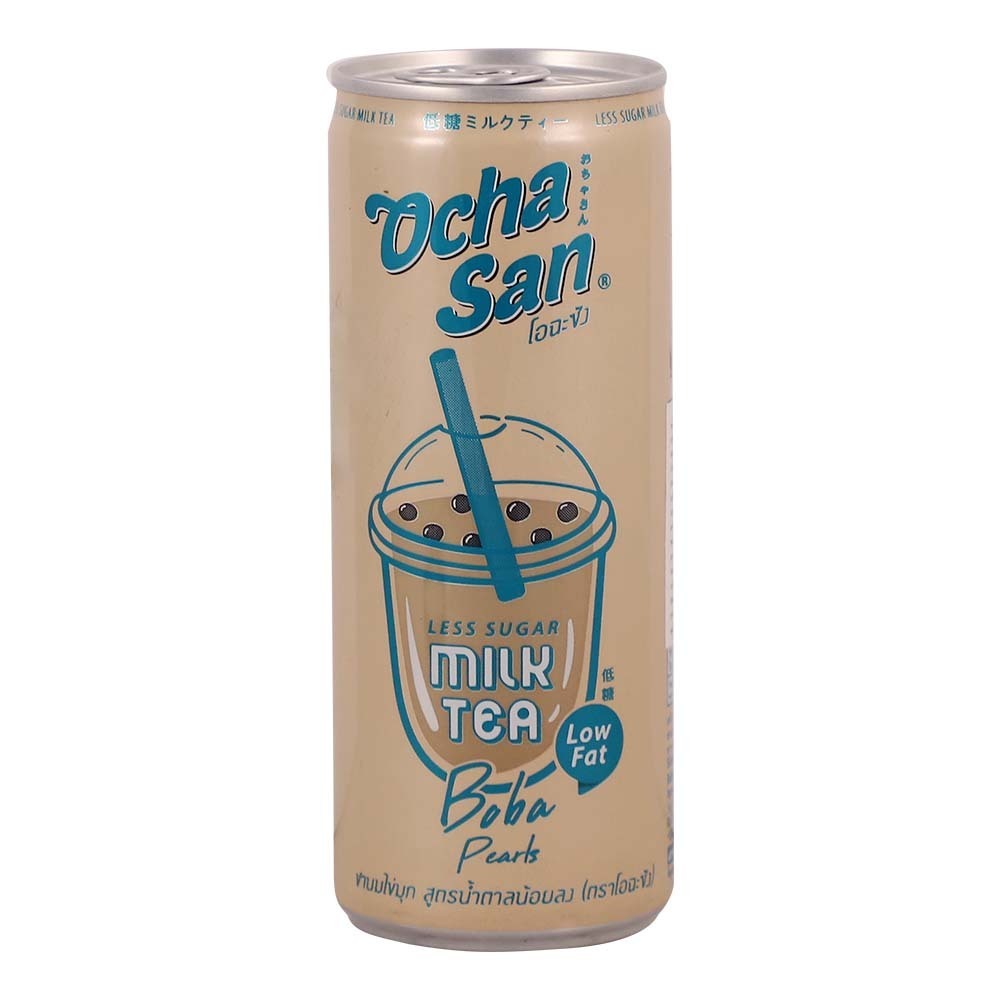 Ocha San Less Sugar Iced Milk Tea With Boba Pearls 230ML (Low Fat)