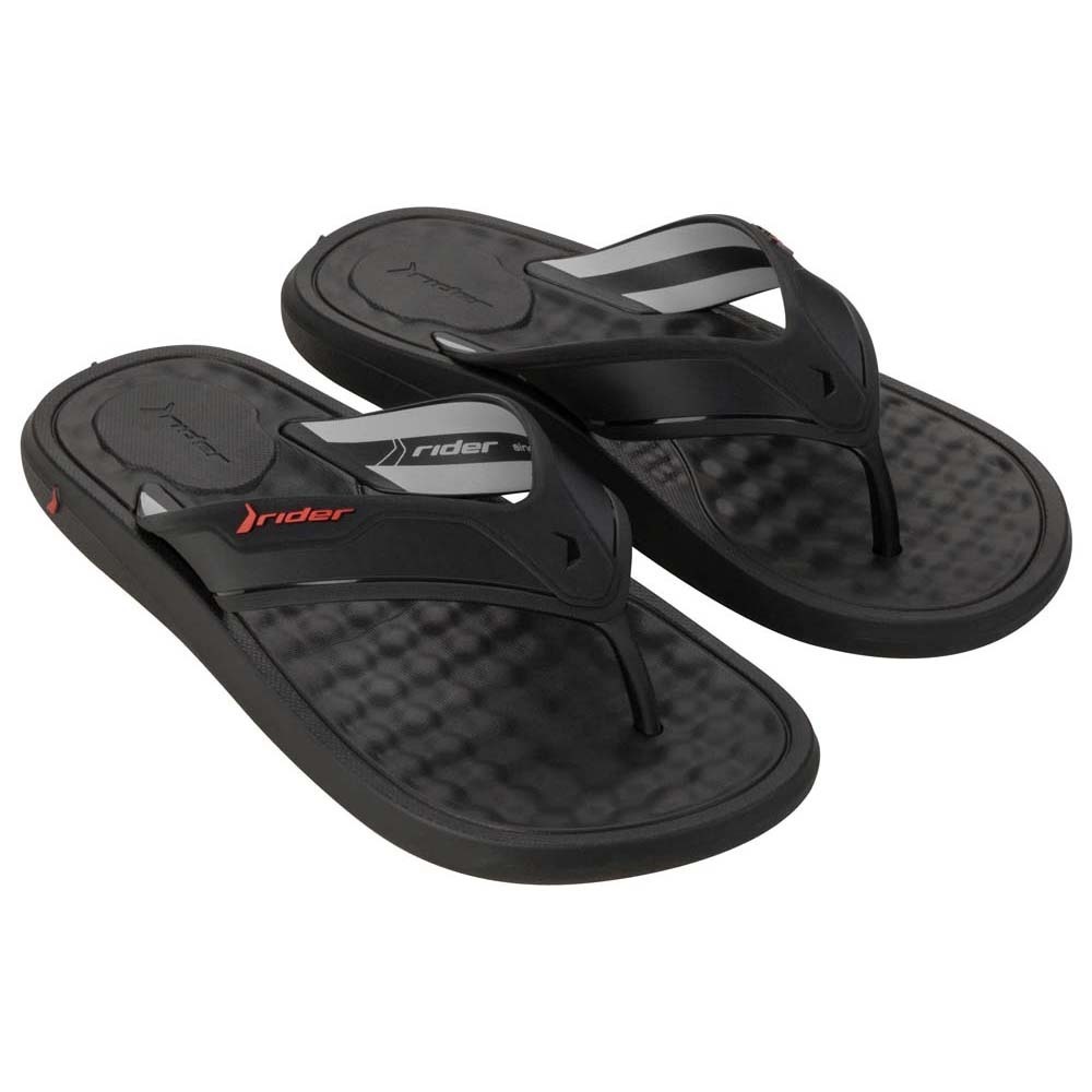 Rider Step Thong Ad Flip (No-8) Black, Black & Grey 212437BE68208