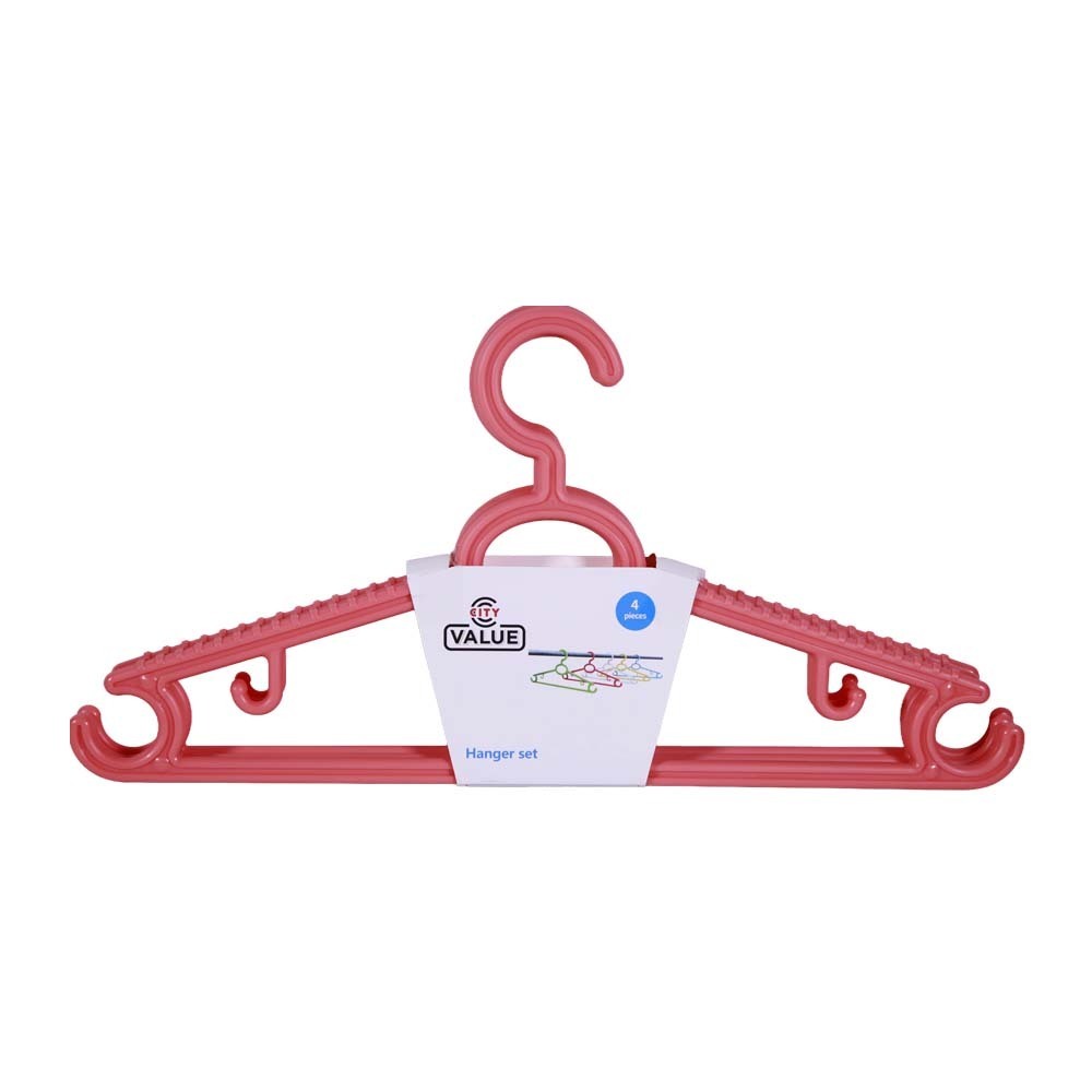 City Value Cloth Hanger 4PCS Pink