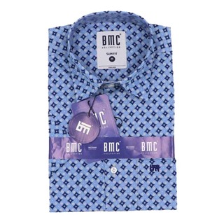 BMC Slimfit Shirts Short Sleeve 2330061 Gray Large