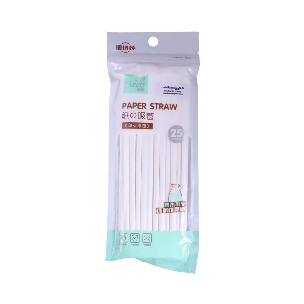 Sinya Paper Straw 25PCS Y0511 (White)