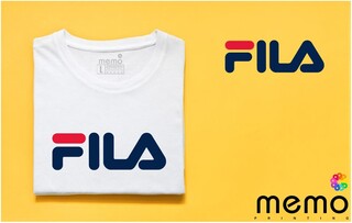 memo ygn FILA unisex Printing T-shirt DTF Quality sticker Printing-Black (Large)