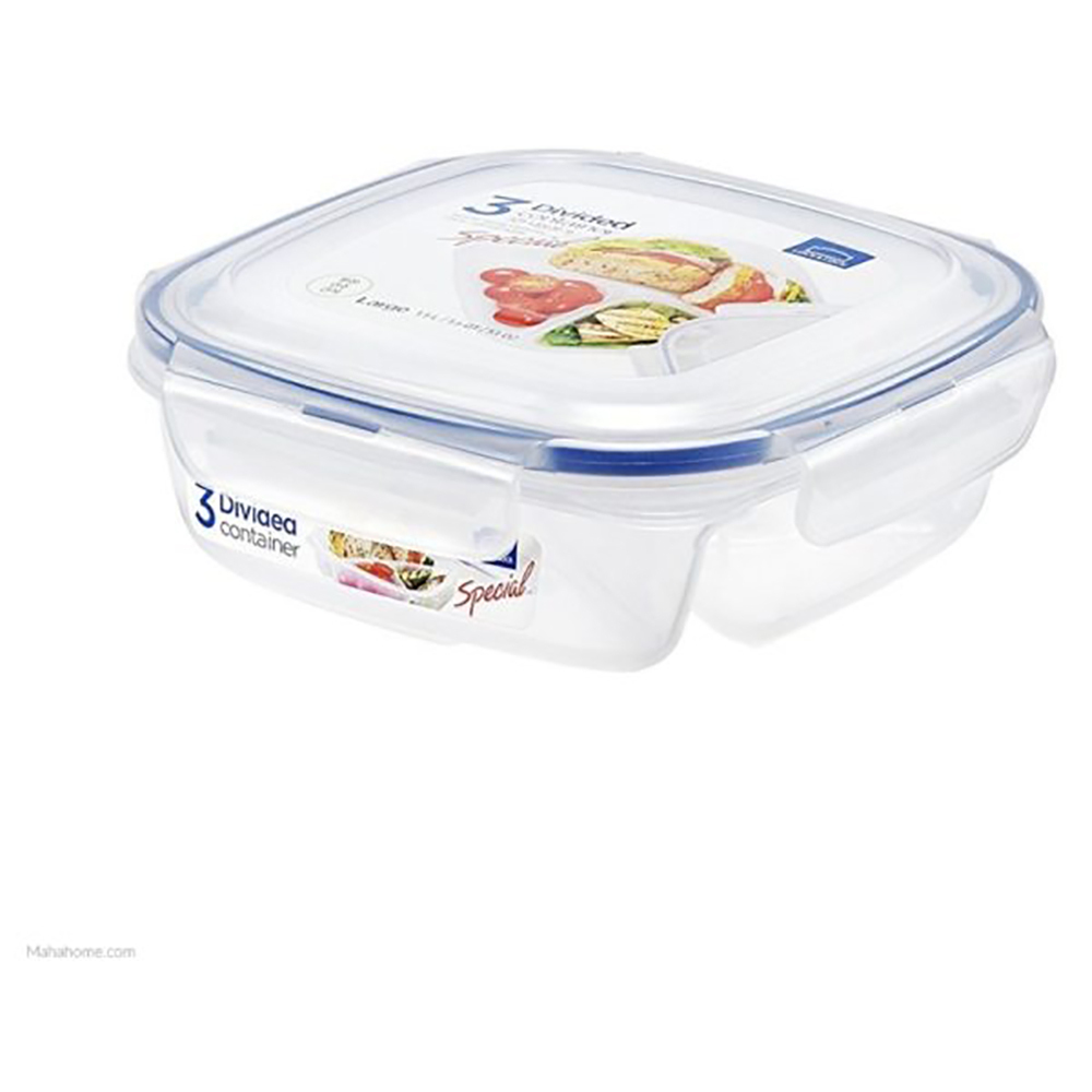 HPL970 Lock & Lock Square Short Food Container With Divider (Adult Plate) 1.5LTR