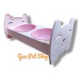 Gue Pet Cat Bowl With Stand Pink