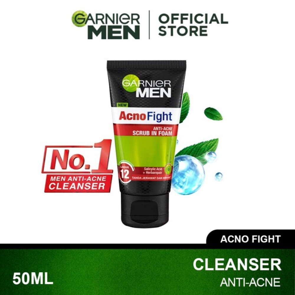 Garnier Men Acno Fight Anti-Acne Scrub In Foam 50ML