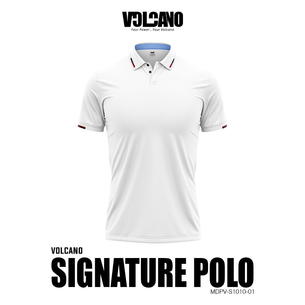 Volcano Men Signature Polo Shirt MDPV-S1010-01 White XL