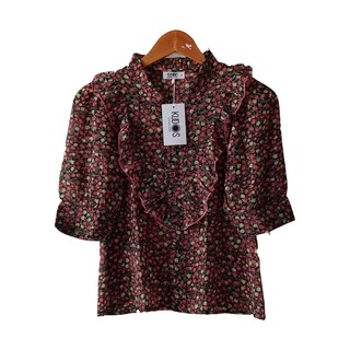 Kudos Floral Chiffon Woman Blouse  B-011 Pink Large