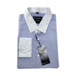 Man In White Luxury ကာလာစပ်အပြာအစင်းကြဲရှပ်အင်္ကျီလက်ရှည် MIW-084 (XL)