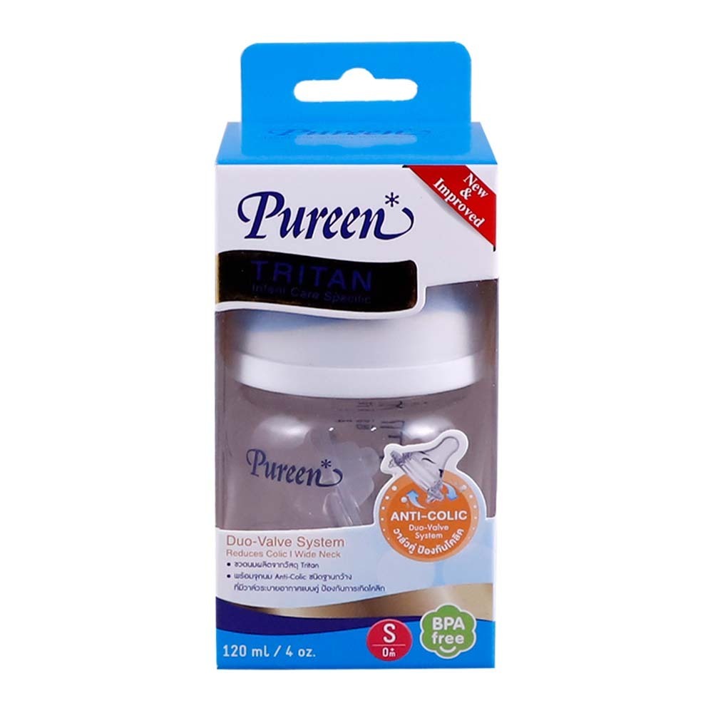 Pureen Feeding Bottle Wide Neck Tritan 4OZ