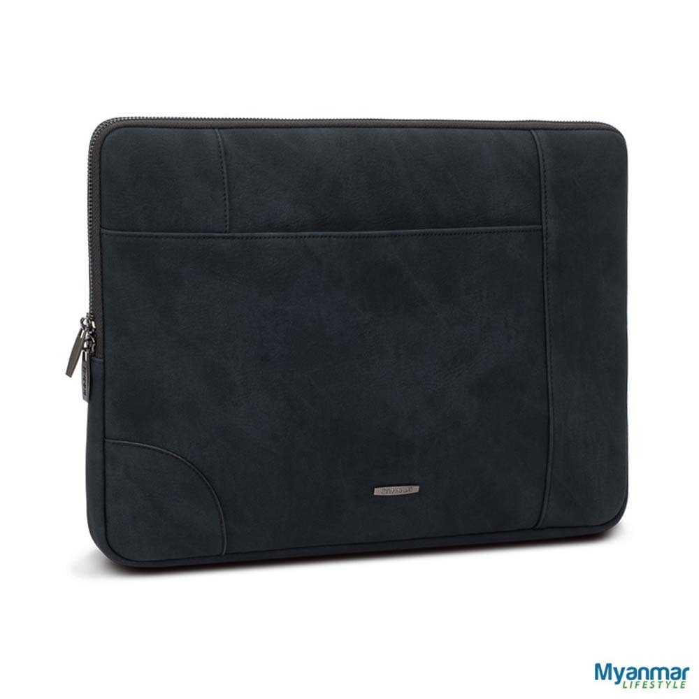 Rivacase Faux Leather Laptop Sleeve  (Water-Resistant) MAC-RV-8905-BLK Large