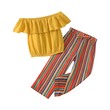Pretty Solid Flounced Collar Top Pants Set (7-8 Years) 19598579