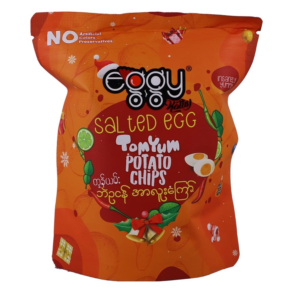 Eggy Salted Egg Tom Yum Potato Chips 45G