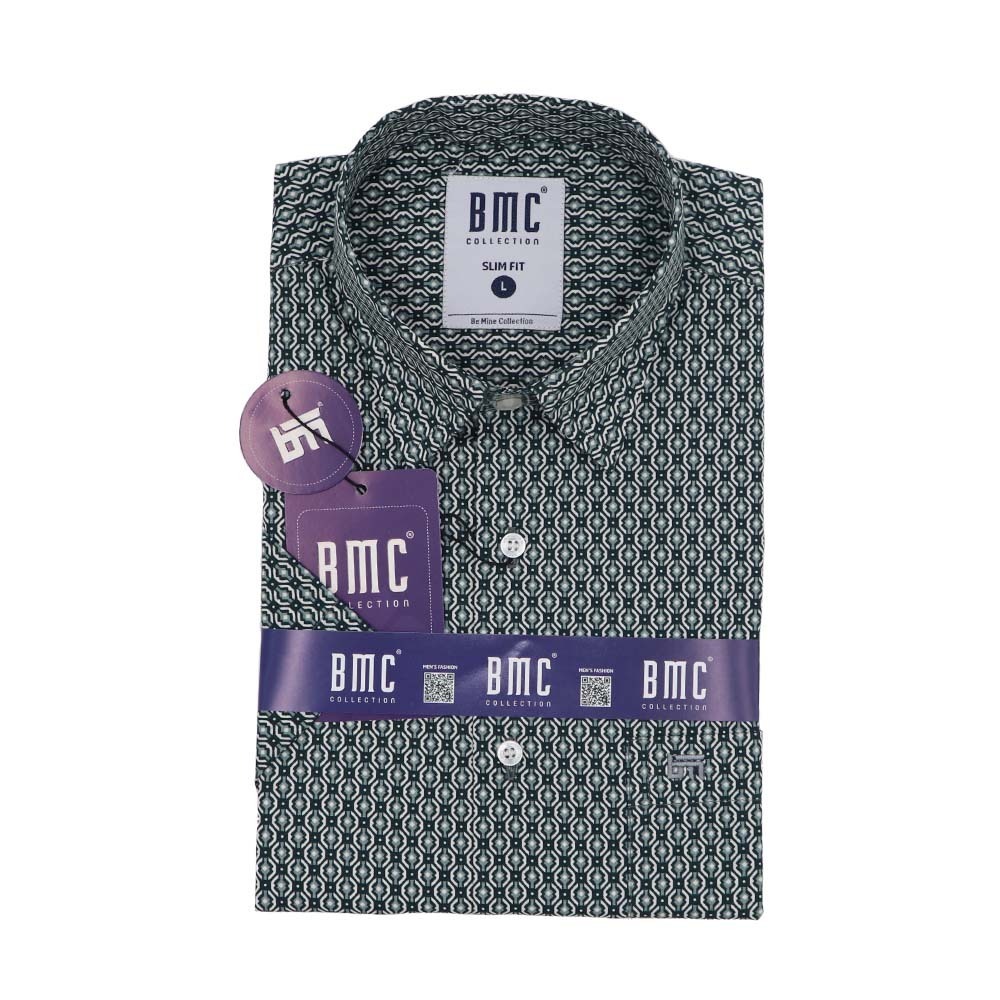 BMC Men Slimfit Shirt Short Sleeve 2320070 Green Medium