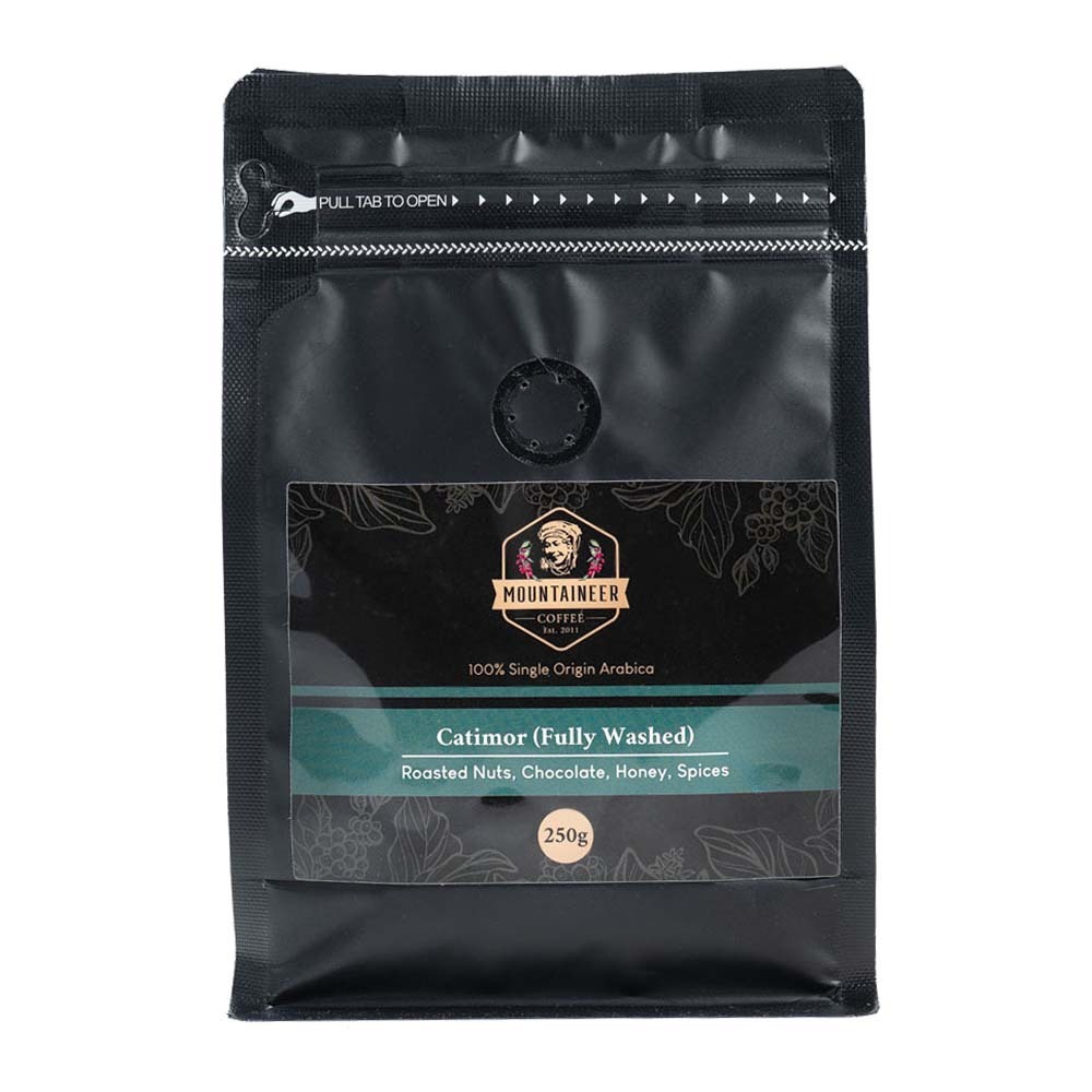 Mountaineer 100% Single Origin Arabica Catimor Drak Roast Coffee (Fully Washed) 250G