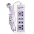 Power Plus 2+2 Way Socket ( 1Switch+3Meter) White+Green PP220I3M