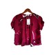 Kudos Floral Chiffon Woman Blouse Magenta Pink B-007 Large
